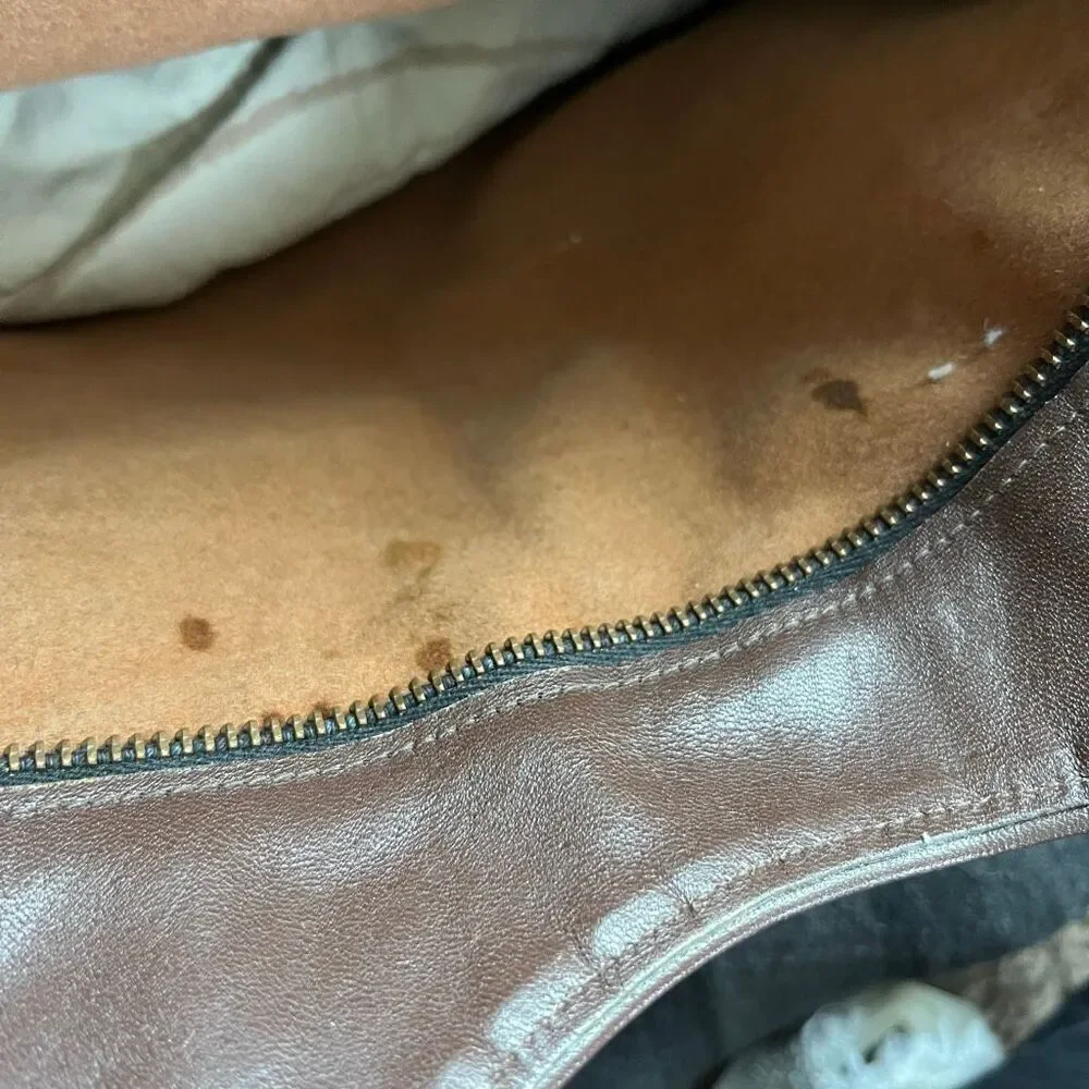 VTG 60s 70s Groskopf’s Brown Leather Top Handle Satchel Bag - Picture 13 of 16